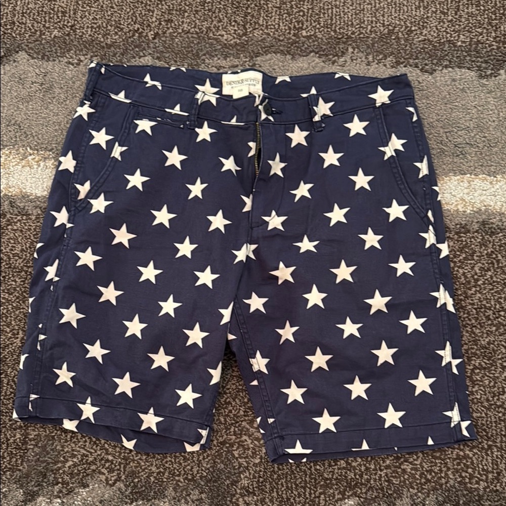 Bonobos Dark Blue Shorts with White Stars